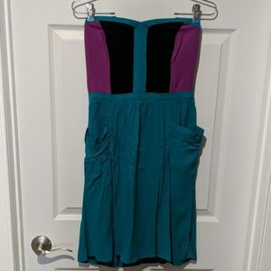 Strapless summer color block Dress
